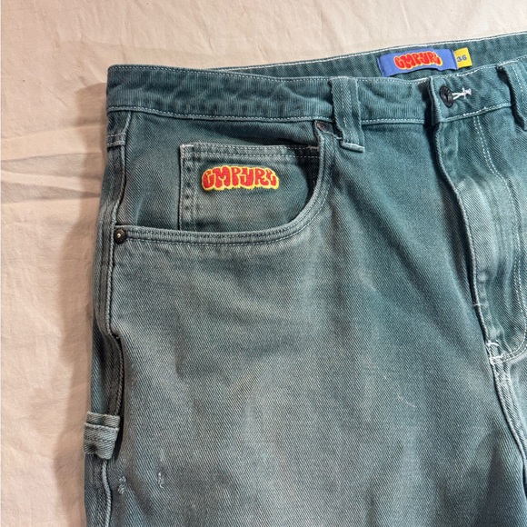 Empyre Green Denim Double Knee Distressed Jeans - Picture 6 of 16